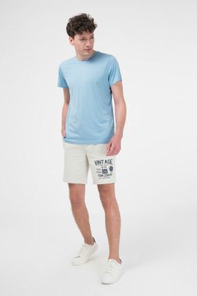 تی شرت آبی مردانه یقه گرد رگولار تکی جوان کد 262561554