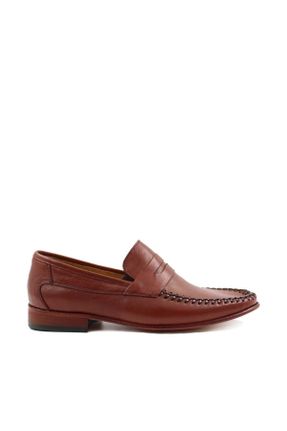 کفش کلاسیک قهوه ای مردانه چرم طبیعی پاشنه کوتاه ( 4 - 1 cm ) پاشنه ساده کد 696090153