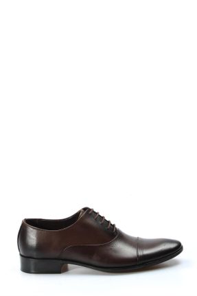 کفش کلاسیک قهوه ای مردانه چرم طبیعی پاشنه کوتاه ( 4 - 1 cm ) پاشنه ساده کد 36407372