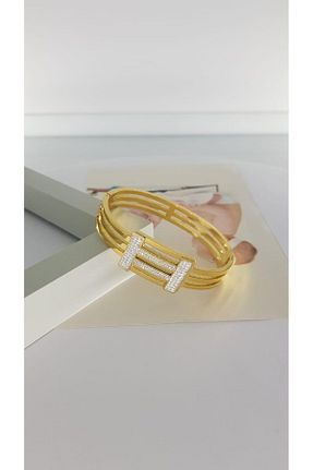 دستبند استیل (فولاد) طلائی زنانه استیل (فولاد) SONES - کد 783770706
