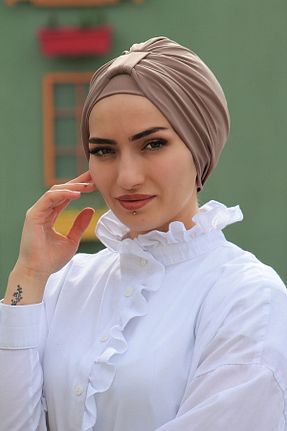 کلاه شنای اسلامی بژ زنانه کد 658184843