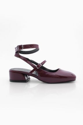 کفش پاشنه بلند کلاسیک زرشکی زنانه پلی اورتان پاشنه نازک پاشنه متوسط ( 5 - 9 cm ) کد 805733419