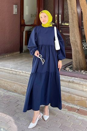 لباس حجاب سرمه ای زنانه Balon lamelif - کد 839397584