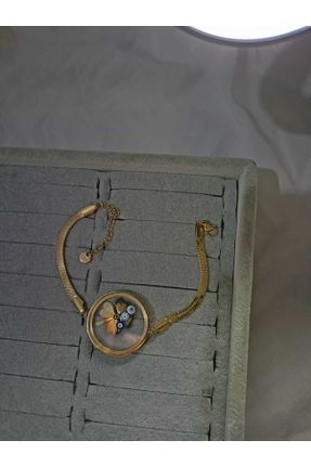 دستبند استیل طلائی زنانه فولاد ( استیل ) کد 795922354