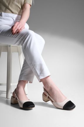 کفش پاشنه بلند کلاسیک بژ زنانه پاشنه ضخیم پاشنه کوتاه ( 4 - 1 cm ) پلی اورتان کد 807166229