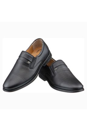 کفش کلاسیک مشکی مردانه چرم طبیعی پاشنه کوتاه ( 4 - 1 cm ) پاشنه ساده کد 839408914