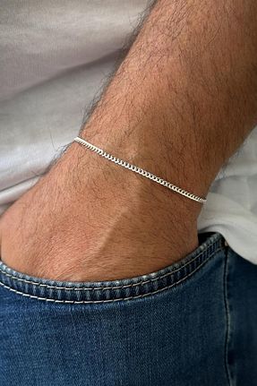 دستبند نقره رنگی مردانه 925 عیار FRNCH - کد 839419428