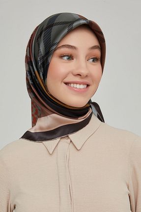 روسری نارنجی کرپ ساتن ابریشم Armine - کد 736199343