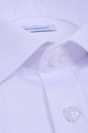 پیراهن سفید مردانه پنبه (نخی) رگولار کد 134104573