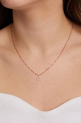 گردنبند نقره صورتی زنانه 925 عیار Elika Silver - کد 839426988