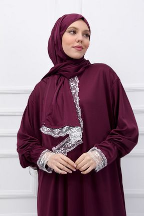 لباس بنفش زنانه ریلکس بافتنی کد 839470198