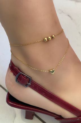 خلخال جواهری طلائی زنانه فولاد ( استیل ) کد 839480111