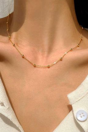 گردنبند جواهر طلائی زنانه روکش طلا M Miel - کد 839482328