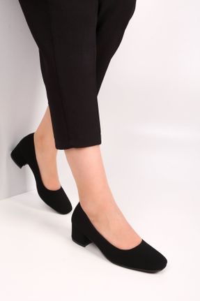 کفش مجلسی مشکی زنانه نوبوک پاشنه ضخیم پاشنه کوتاه ( 4 - 1 cm ) کد 817674128