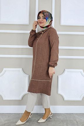 تونیک حجاب قهوه ای زنانه بافتنی PYS - کد 823095933