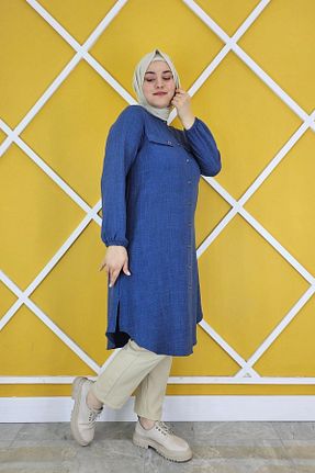 تونیک حجاب سرمه ای زنانه بافتنی PYS - کد 832568950