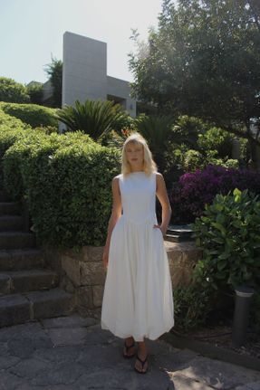 لباس سفید زنانه بافتنی رگولار کد 836097647