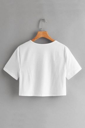 تی شرت سفید زنانه اورسایز یقه مربع پنبه (نخی) تکی کد 279231245