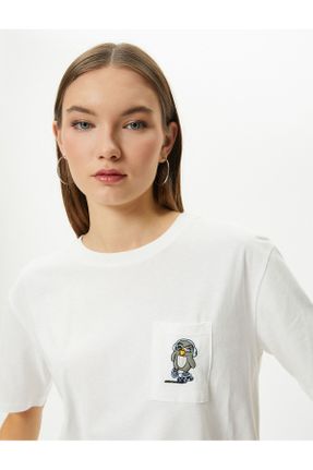 تی شرت نباتی زنانه یقه گرد پنبه (نخی) رگولار تکی کد 793632084