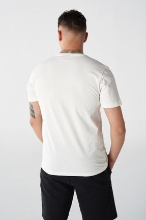 تی شرت سفید مردانه رگولار یقه گرد کد 805686797