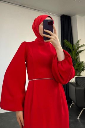 لباس مجلسی قرمز زنانه آستین استاندارد رگولار کد 806713359