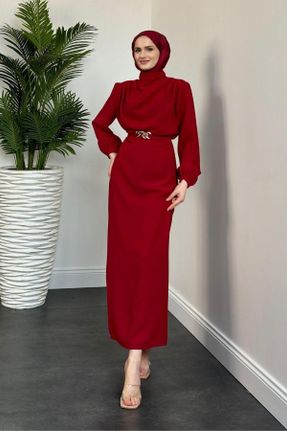 لباس مجلسی قرمز زنانه رگولار آستین استاندارد کد 825909559