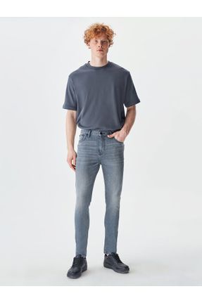 شلوار جین طوسی مردانه پاچه تنگ جین استاندارد کد 192751614