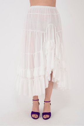 دامن سفید زنانه پارچه Park Moda - کد 308438974