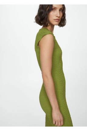 لباس سبز زنانه بافت رگولار آستین-کوتاه کد 822181617