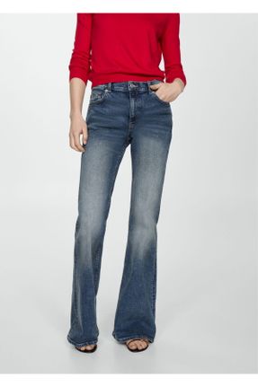 شلوار جین آبی زنانه پاچه رگولار استاندارد کد 787876364