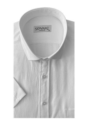 پیراهن سفید مردانه راحت یقه پیراهنی پنبه (نخی) کد 119345723