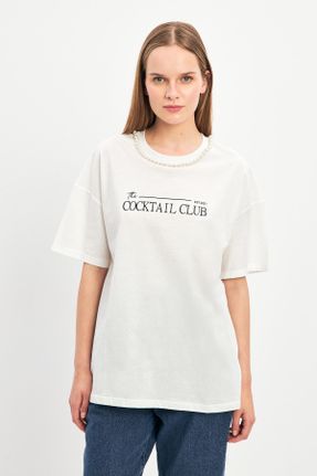 تی شرت نباتی زنانه رگولار پنبه - پلی استر یقه گرد تکی طراحی کد 834352558