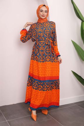 لباس نارنجی زنانه رگولار بافتنی کد 837201463