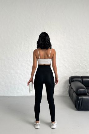 ساق شلواری مشکی زنانه بافت Fitted فاق بلند کد 805576446