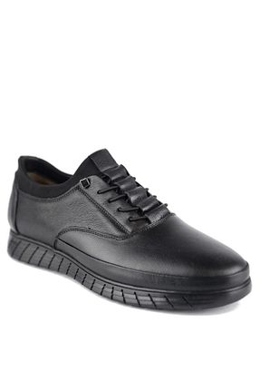 کفش اسنیکر مشکی مردانه چرم اصل MAGIC SHOES - کد 170050070