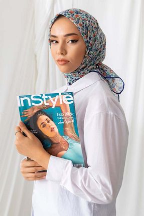روسری آبی پنبه ای Silk Home - کد 839388605