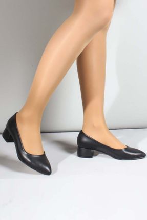 کفش پاشنه بلند کلاسیک مشکی زنانه چرم مصنوعی پاشنه ضخیم پاشنه متوسط ( 5 - 9 cm ) کد 88048946