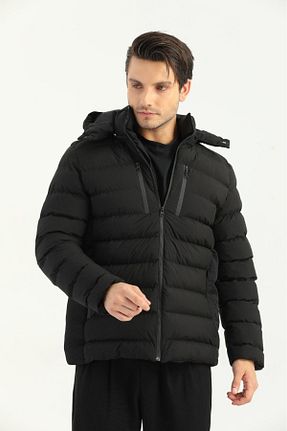 کاپشن مشکی مردانه رگولار inpool - کد 357050900