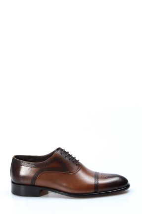 کفش کلاسیک قهوه ای مردانه چرم طبیعی پاشنه کوتاه ( 4 - 1 cm ) پاشنه ساده کد 36407656