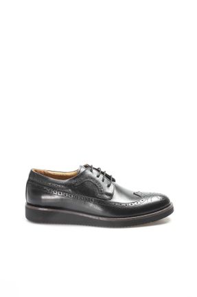 کفش کلاسیک مشکی مردانه چرم طبیعی پاشنه کوتاه ( 4 - 1 cm ) پاشنه ساده کد 36407115