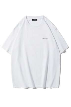 تی شرت سفید زنانه اورسایز یقه گرد پنبه (نخی) تکی کد 833294657