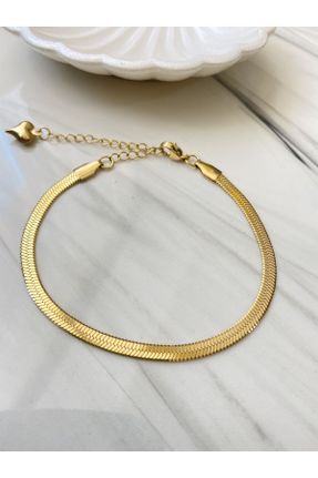 دستبند استیل طلائی زنانه استیل ضد زنگ کد 760974708