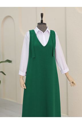 لباس سبز زنانه بافتنی کد 827375636