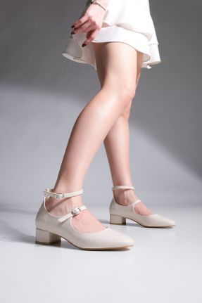 کفش پاشنه بلند کلاسیک بژ زنانه پلی اورتان پاشنه ضخیم پاشنه متوسط ( 5 - 9 cm ) کد 815822141