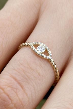 انگشتر جواهر طلائی زنانه روکش طلا کد 131884130