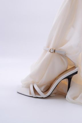 کفش پاشنه بلند کلاسیک سفید زنانه چرم مصنوعی پاشنه نازک پاشنه بلند ( +10 cm) کد 731695673