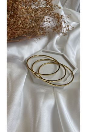 دستبند استیل طلائی زنانه فولاد ( استیل ) کد 787374643