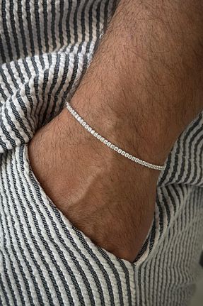 دستبند نقره رنگی مردانه 925 عیار FRNCH - کد 839419736