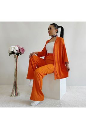 کیمونو نارنجی زنانه جین پلی استر کد 825972514