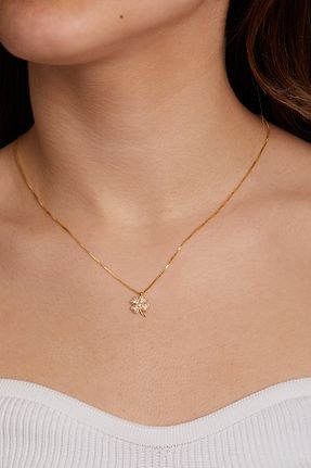 گردنبند نقره طلائی زنانه 925 عیار Elika Silver - کد 839426878